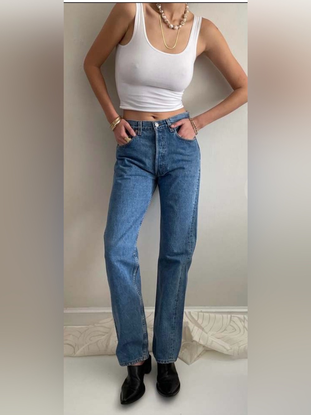 Levi’s 501 Button Fly Straight High Rise Jeans Size 29 90s Y2K Indie Baggy